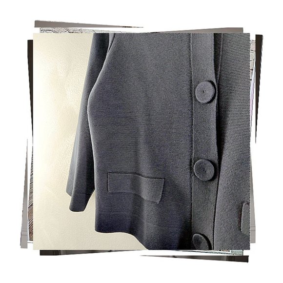 Vintage 2005 Tight Knit Navy Blue Silk Blend Cardigan (S) by Ann Taylor - Picture 4 of 6